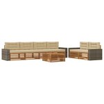 vidaXL Ensemble de canapés d'extérieur 7 pc Naturel et Beige Polyester