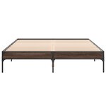 vidaXL Cadre de lit chêne marron 160x200 cm bois d'ingénierie et métal