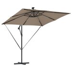 vidaXL Parasol banane à mât déporté Taupe 249 x 249 x 250 cm