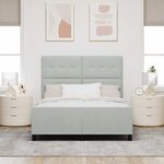 Lit vidaXL Gris clair 140x190 cm en Velours