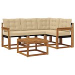 vidaXL Ensemble de canapés d'extérieur 5 pc Naturel et Beige