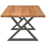 vidaXL Table à manger marron clair bois de chêne massif rectangulaire