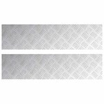 vidaXL Plaques à damier 2 Pièces Argent 80 x 20 cm Aluminium