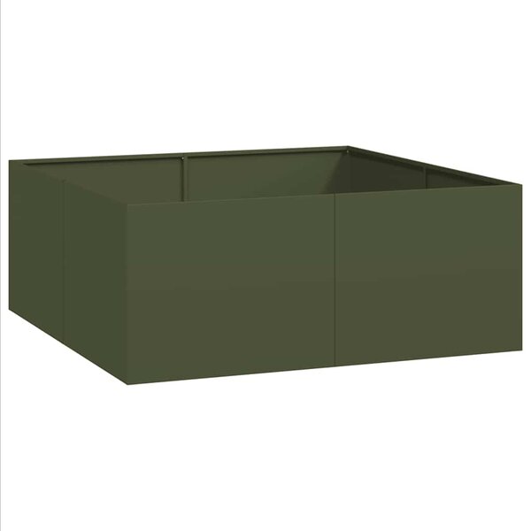 vidaXL Jardinière vert olive 100x100x40 cm acier