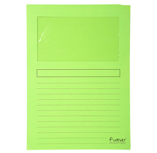 Paquet 100 Chemise à fenêtre FOREVER Vert Clair EXACOMPTA