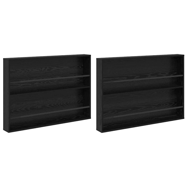 vidaXL Étagère à magazines 2 Pièces Chêne noir 100 x 12 x 70 cm