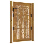 vidaXL Portail de jardin 105x130 cm acier corten design de bambou