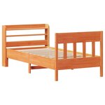 vidaXL Cadre de lit sans matelas cire marron 100x200cm bois pin massif