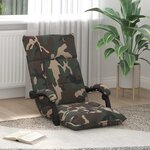 vidaXL Fauteuil de sol ajustable Vert armée Tissu