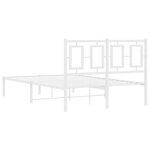 vidaXL Cadre de lit métal sans matelas et tête de lit blanc 120x200 cm