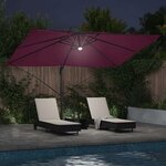 vidaXL Parasol Roma à Bras Déporté Rouge et Noir 352 x 251 x 265 cm
