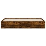 vidaXL Cadre de lit avec tiroirs sans matelas chêne fumé 160x200 cm