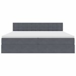 vidaXL Lit de Rangement avec matelas Gris foncé 200 x 200 cm Velours