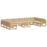 vidaXL Ensemble de canapés d'extérieur 11 pc Blanc et Beige