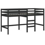 vidaXL Lit mezzanine enfants et tunnel blanc/noir 80x200cm pin massif