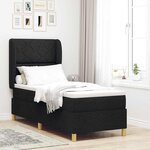 Lit Box Spring vidaXL avec Matelas Noir 80x200 cm en Tissu