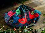Furoshiki Les Poules aux Œufs d'Or – Emballage Cadeau Réutilisable Satin Luxe 100  Coton – Taille L 85x85 cm – Fabriqué en France