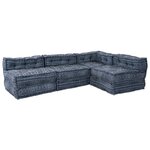 vidaXL Coussin 4 Pièces Bleu 70 x 70 x 54 cm Polyester