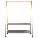 vidaXL Porte-vêtements et étagères roulettes 132x45 5x155 5cm bambou