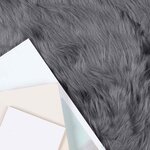 vidaXL Tapis en fausse Tafalla Anthracite 50 x 80 cm Polyester
