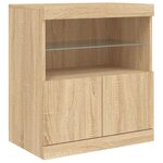 vidaXL Buffet avec lumières LED chêne sonoma 60x37x67 cm