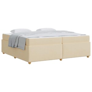 vidaXL Cadre de lit avec matelas Crème 200 x 200 cm tissu