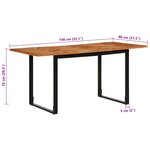 vidaXL Table à manger 160x80x75 cm bois massif d'acacia