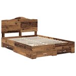 vidaXL Cadre de lit Bois ancien 140 x 190 cm Bois d'ingénierie
