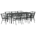 vidaXL Ensemble de salle à manger de jardin de 9 pièces en polyrotin noir