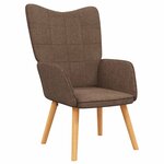 vidaXL Chaise de relaxation avec tabouret Marron Tissu