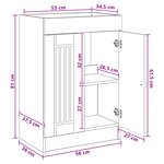 vidaXL Armoire sous évier de salle de bain Gris béton