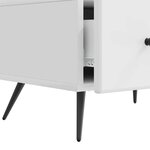 vidaXL Meuble TV Blanc brillant 147 x 34 5 x 30 cm Bois d'ingénierie