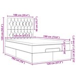 vidaXL Cadre de lit ottoman avec matelas gris foncé 120x190 cm velours