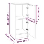 vidaXL Buffets 2 Pièces Blanc brillant 30x30x70 cm Bois d'ingénierie