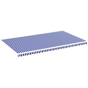 vidaXL Tissu de remplacement pour auvent Bleu et blanc 6x3 5 m