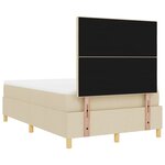 vidaXL Lit avec sommier crème 120x200 cm en tissu