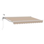 vidaXL Auvent rétractable électrique Beige et blanc 3 x 2 5 m