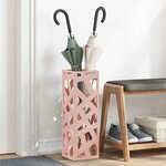vidaXL Porte-parapluie Rose 15 5 x 15 5 x 49 cm Acier