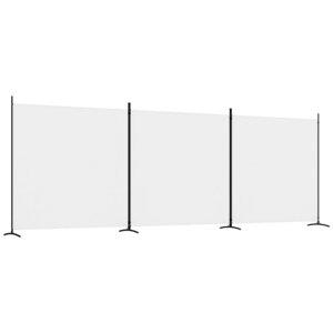 vidaXL Cloison de séparation 3 panneaux Blanc 525x180 cm Tissu
