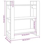 vidaXL Bibliothèque/Séparateur de pièce Blanc 80x35x91 cm Pin solide