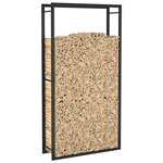 vidaXL Étagère à bois de chauffage Noir mat 80 x 28 x 154 cm Acier