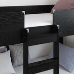 vidaXL Lit Superposé pour Enfants Chêne noir 75 x 190 cm