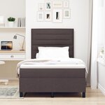 vidaXL Lit à ressorts avec matelas et lumière LED - Marron foncé  120x200 cm en tissu