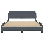 vidaXL Cadre de lit Dover gris foncé 140x200 cm velours