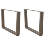 vidaXL Pieds de table basse en forme de V  2 pièces  acier naturel  70 x (42-43 3) cm