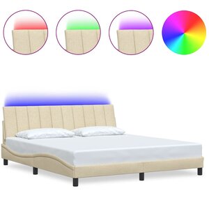 vidaXL Cadre de lit sans matelas Hanko crème 180x200 cm tissu