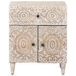 vidaXL Armoire de lit Blanc 50 x 33 x 60 cm Bois de mangue massif