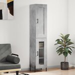 vidaXL Buffet haut Gris béton 34 5x34x180 cm Bois d'ingénierie