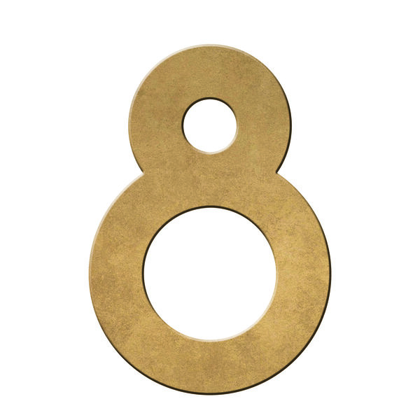 Numéro 8-Numéro adhésif pour boîtes aux lettres - Vinyle épais texturé, hauteur 50 mm - Or Vieilli