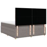 vidaXL Sommier à lattes de lit avec matelas Taupe 180x200 cm Tissu